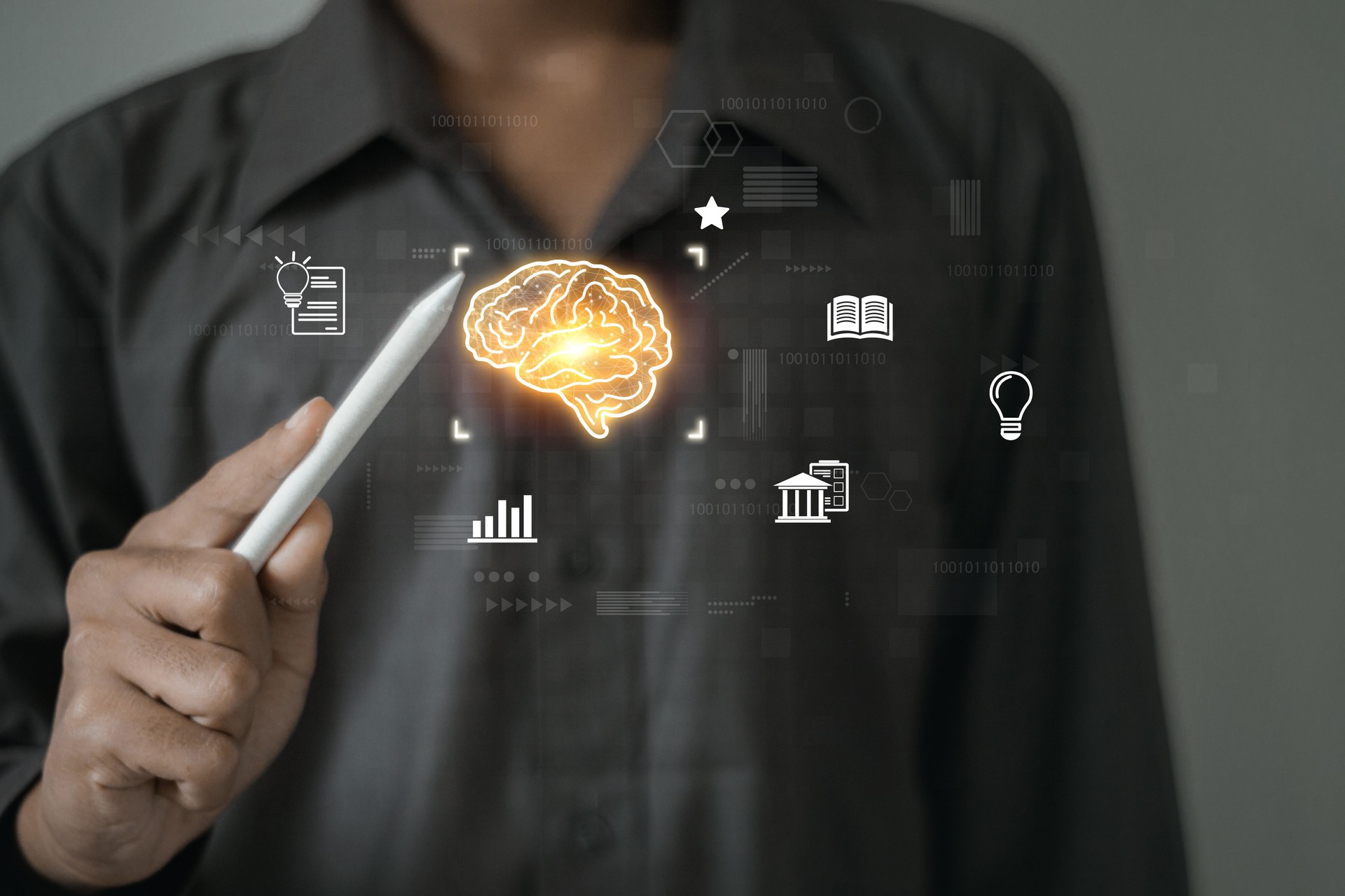 Business Intelligence and Brain Data Visualization Concept Business Intelligence and Brain Data Visualization Concept